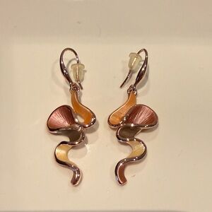 Handmade in Italy Rose gold, Pink, Peach, Cream, and taupe swirl Earrings